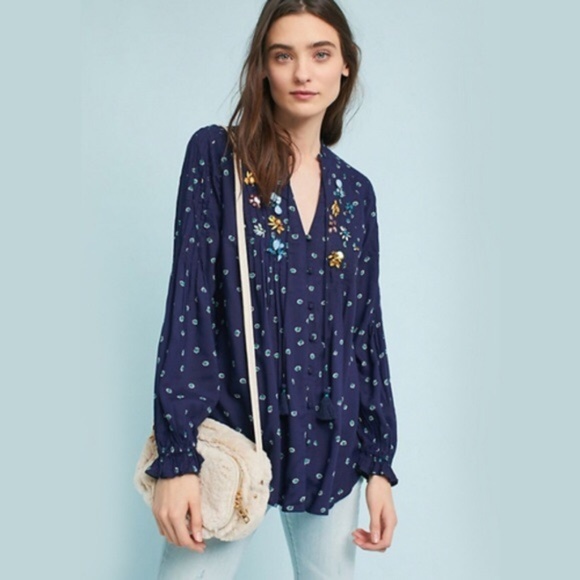 Anthropologie Ashton Peasant Top - Picture 1 of 7